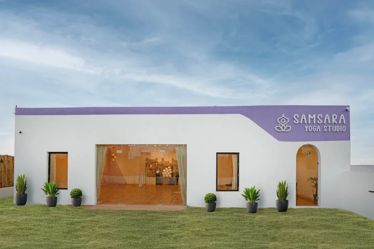 Exterior view of the Samsara Yoga Studio building