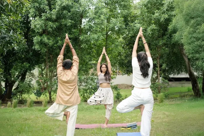 Seated meditation outdoors